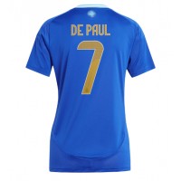 Argentina Rodrigo De Paul #7 Replica Away Shirt Ladies Copa America 2024 Short Sleeve